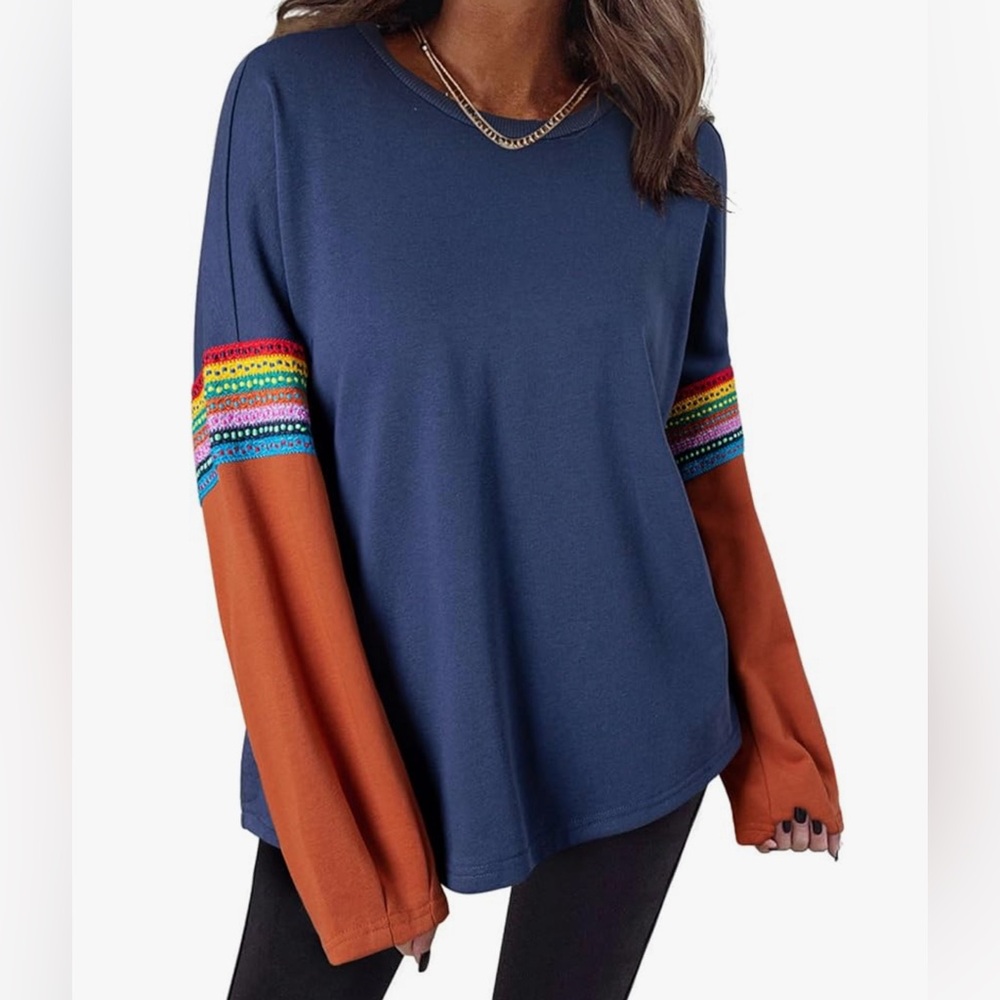 SHEWIN Oversized Sweatshirt for Women Casual Long Sleeve Crew Neck Pullover